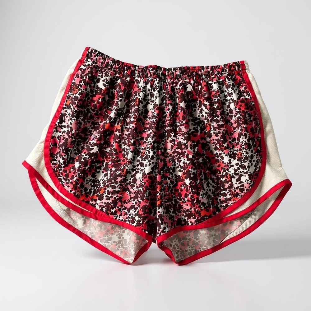 Nike‎ Dri-FIT Running Shorts Women's Size L Red White Floral Athletic Gym